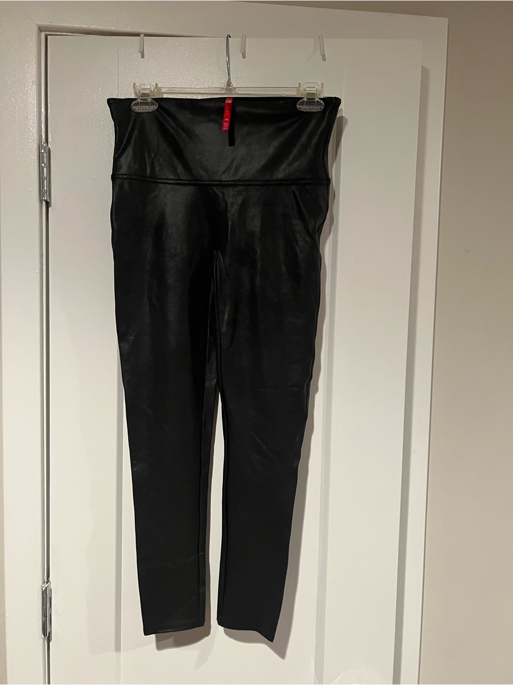 Spanx High-Rise Black Faux-Leather Leggings L